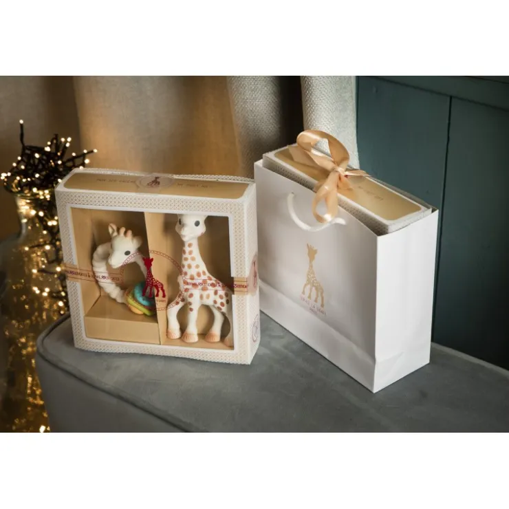 Matières Naturelles|Coffrets-Sophie la girafe Coffret naissance prêt à offrir et Colo'rings