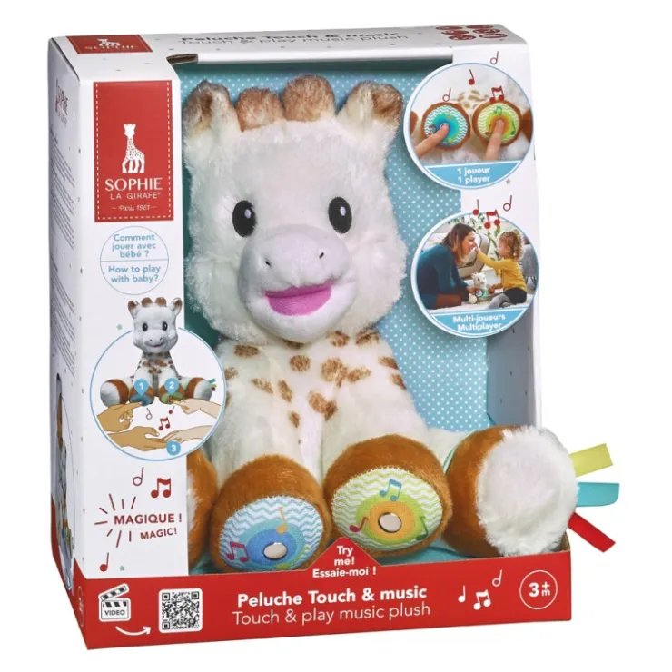 Veilleuses Et Boites À Musique|Peluches & Doudous-Sophie la girafe Peluche Touch & music