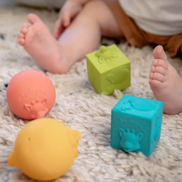 Livres Et Balles|Jouets 0-2 Ans-Sophie la girafe Set 2 balles + 2 cubes So'pure